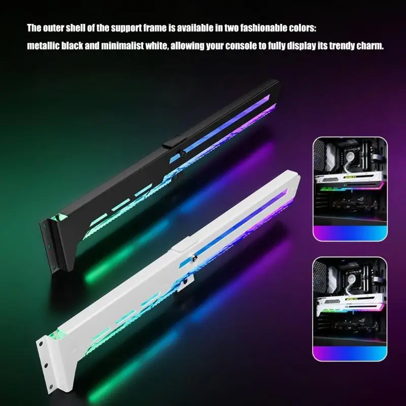 31BA Sliding GPU Card Bracket for Horizontal Installation and ARGB Light Support