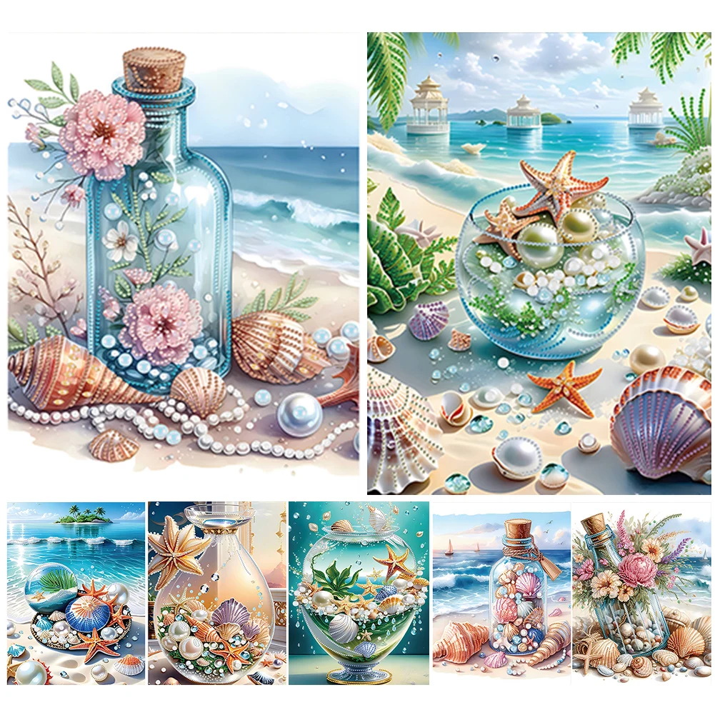 

5D DIY Seashell Diamond Painting Series Partial Special Shaped Drill Diamond Painting Seashell Kit Decoration