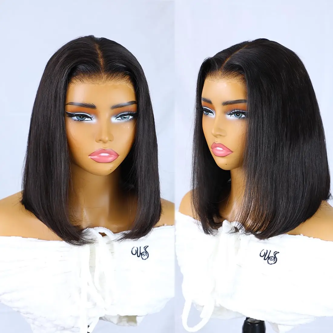 13x4 HD العظام مستقيم الدانتيل أمامي الشعر البشري البرازيلي 100% قصيرة بوب شعر مستعار للنساء 250% مستقيم الدانتيل الجبهة بوب الباروكات #4