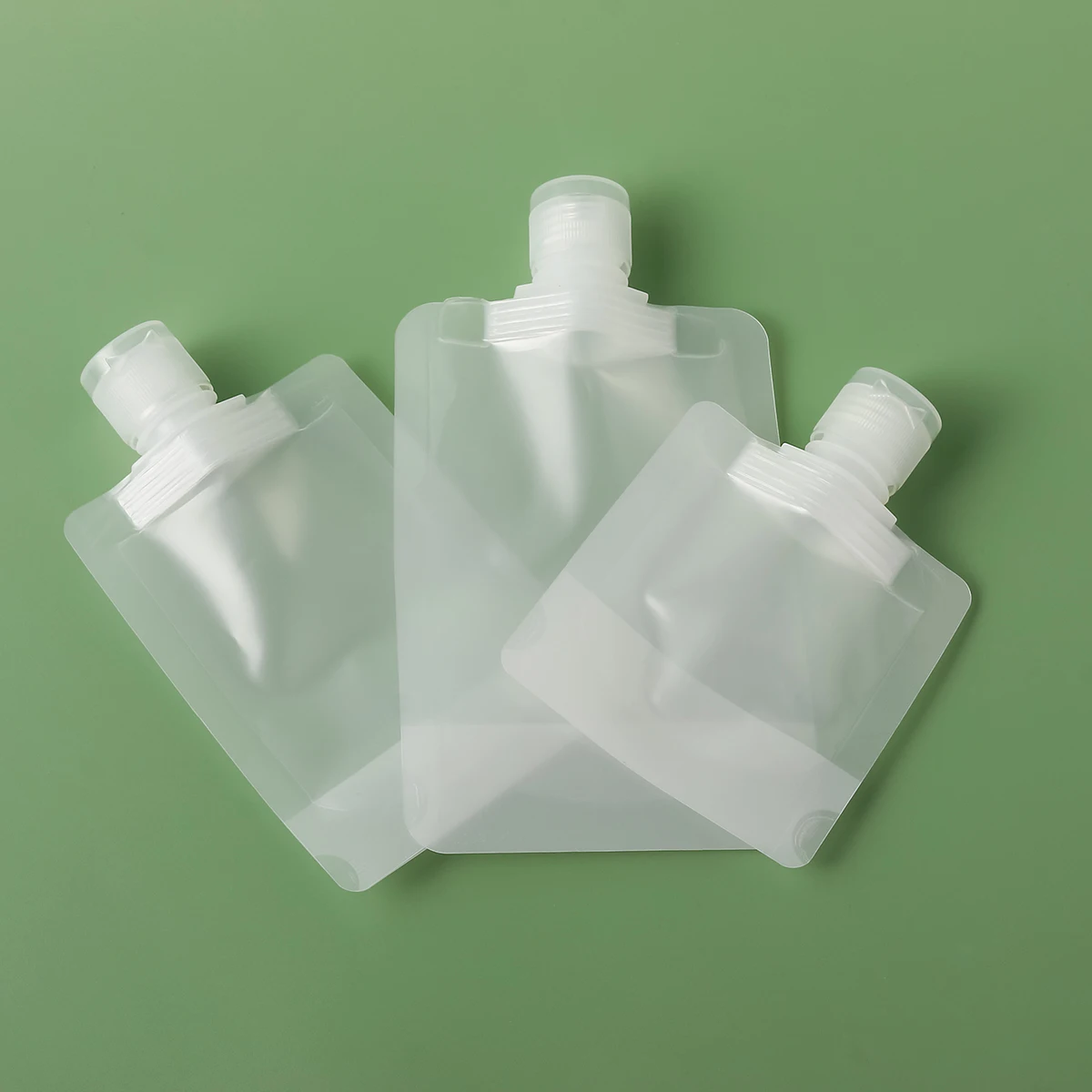 3pcs 30/50/100ml Liquid Clamshell Self-supporting Suction Nozzle Travel Kraft Paper And Separate Bags Clear Makeup Bags