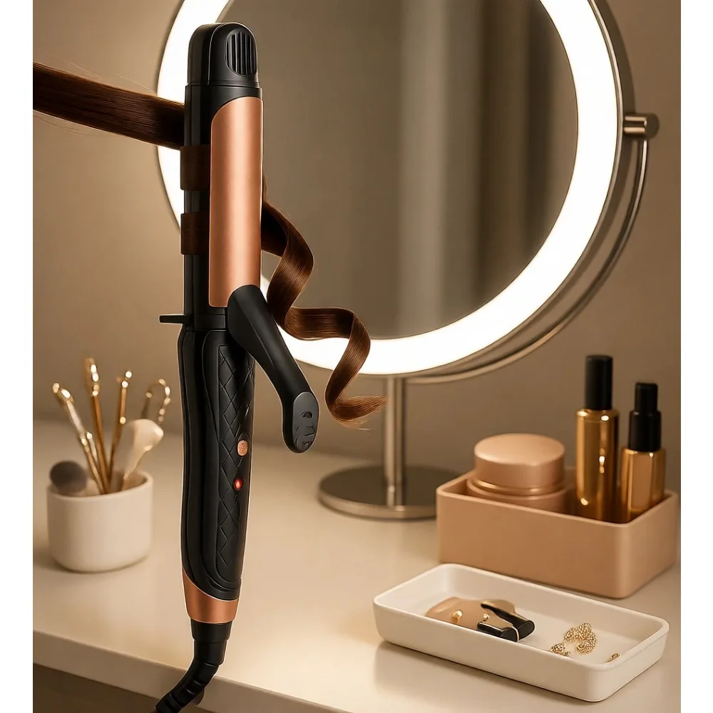 

Dual Voltage 2 in 1 Travel Hair Curler and Straightener Set 1 Inch 100V-240V
