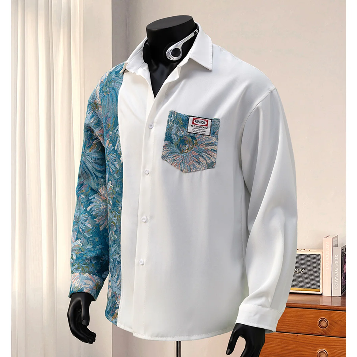 High Quality Spliced Long Sleeved Shirt for Men M-5XL Loose Lapel Casual  Social Shirt Harajuku Hip-hop Streetwear Men Clothing - AliExpress 200000343
