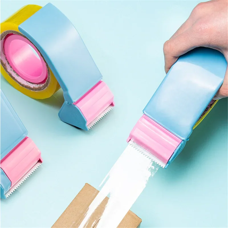 Macaron Color Tape Dispenser Roller Tape Cutter Packer Device Manual Packing Sealing Machine Parcel Sealing Tape Holder