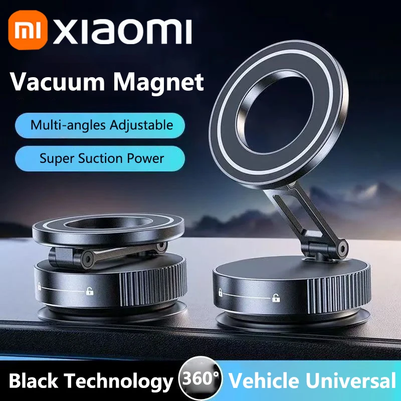 حامل مغناطيسي مكنسة Xiaomi 360 °   تعديل تصميم الامتزاز القوي المغناطيسي حامل هاتف قابل للطي سنادات بالسيارة شفط كأس