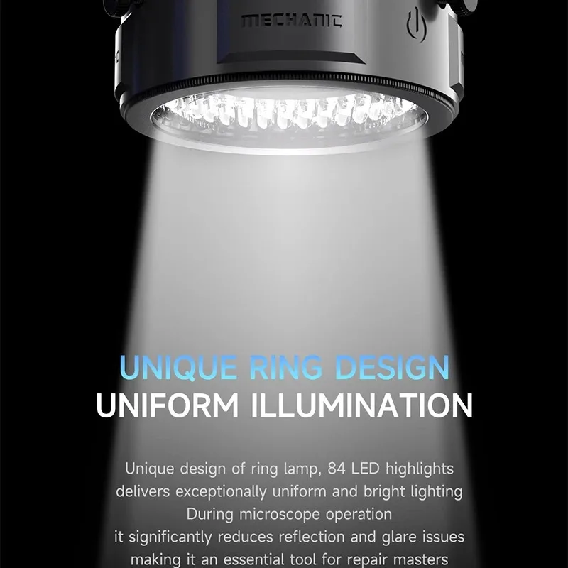 Mechanic LS5 LS6 Microscope Ring Light Polarized 84 LED Ring Lamp Adjustable Anti Glare Eliminates Reflection Illuminator Tools