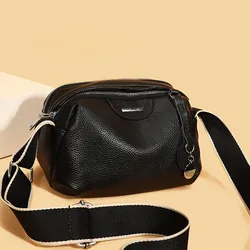 Bolso de cuero genuino suave para mujer, bandolera de hombro de gran capacidad, bolso de diseñador de lujo, bolso de mano de cuero de vaca para mujer