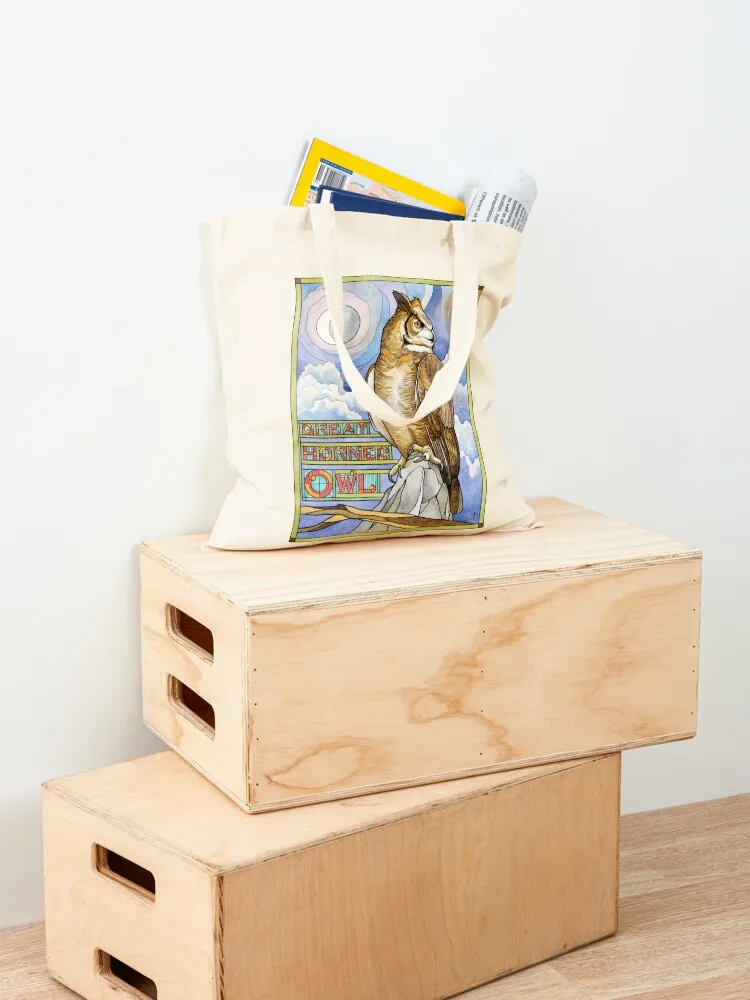 حقيبة حمل على شكل بومة كبيرة على شكل قرون حقائب صديقة للبيئة للنساء حقيبة قماش أكياس بقالة قابلة لإعادة الاستخدام