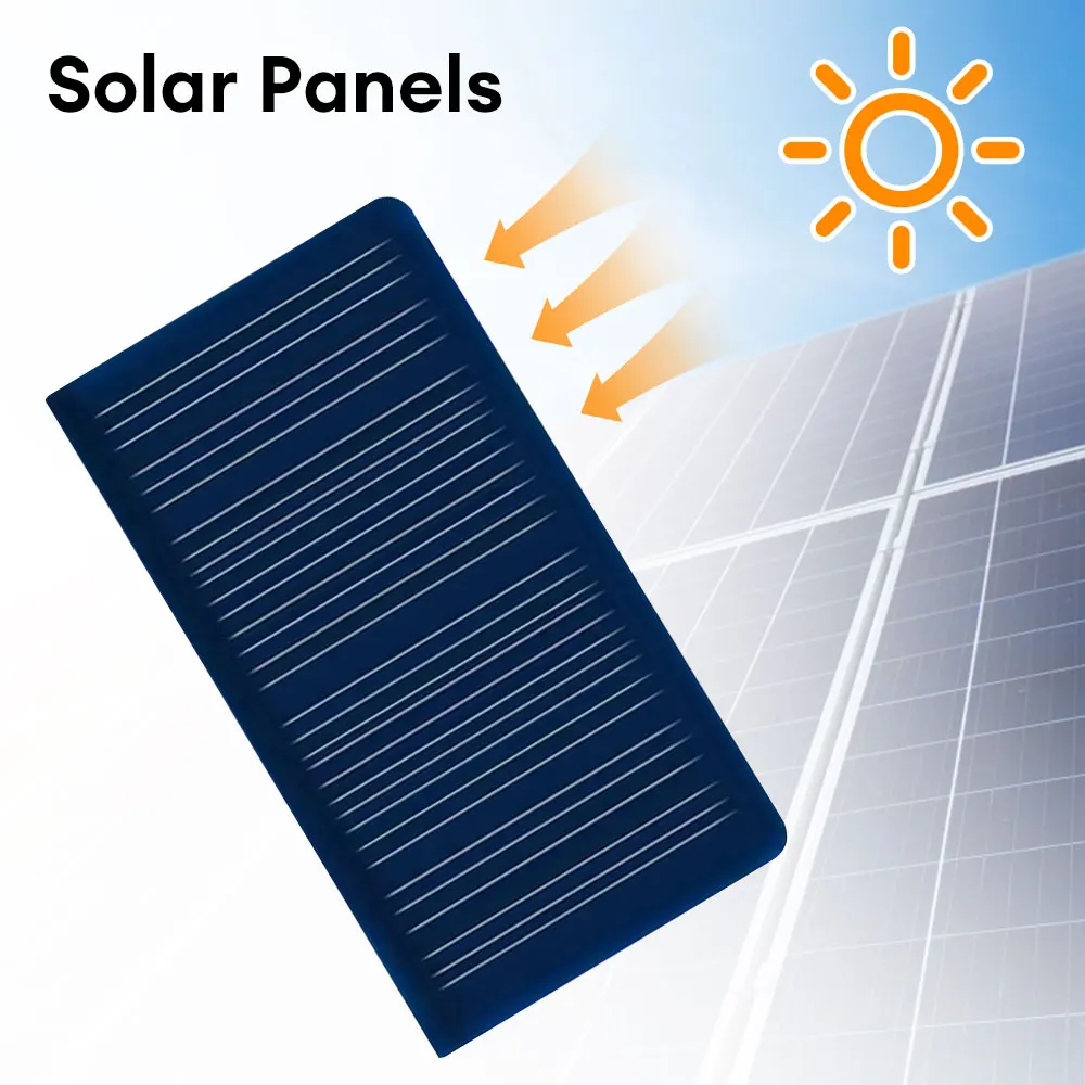 1Pcs 5V Solar Panel Epoxy Panel Polysilicon Board with Wire Mini DIY Solar System Module for Battery Power Charger Solar String