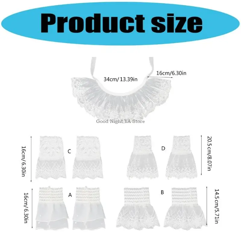 إكسسوارات خط العنق الكاذبة الأنثوية من القطن الناعم المزخرف بالدانتيل محسن الزي #6