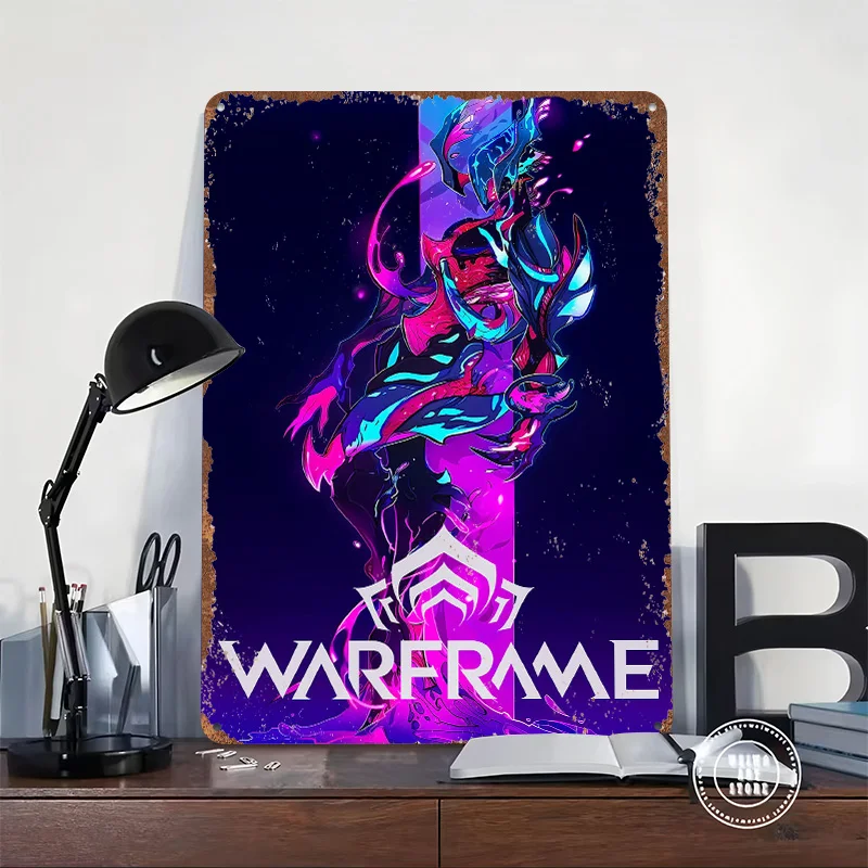 Warframe Tin Poster Customized Wall Art Retro Vintage Metal Signs for Fans Room Bedroom Decorations Decoration Home Decor Items