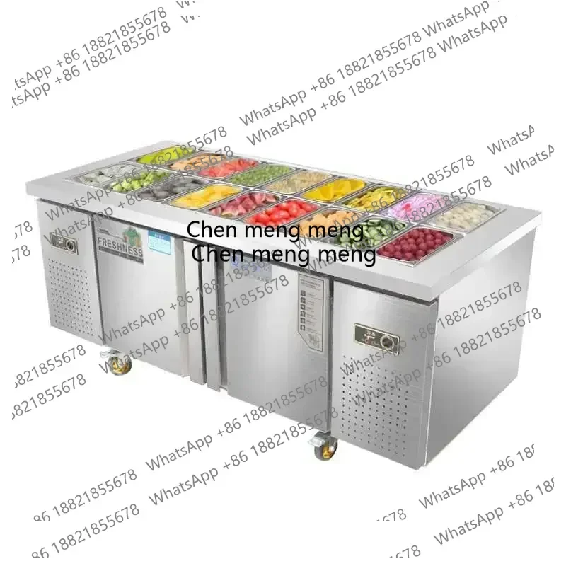 

Zi5556 Тайваньский холодильный витринный шкаф-морозильник для салатов, фруктов и морепродуктов, для сохранения свежести, с рабочей станцией