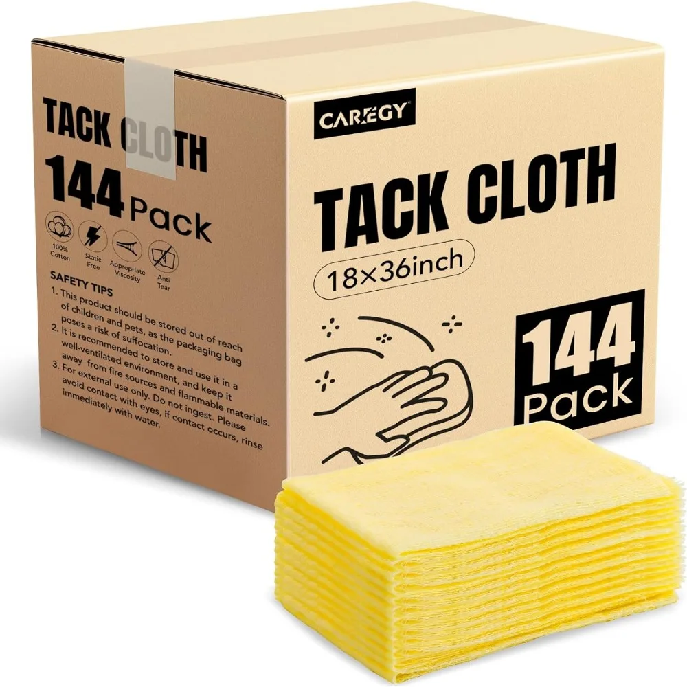 

144 Pack Tack Cloth for Woodworking Dust Removal Sanding Residue Cleaning Polishing Wax Free 18x36 Inch