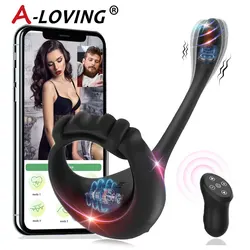 Sexy Toys Cockring for Men Couples APP Control Bluetooth Vibrator Adult goods for Men Masturbator Penis Ring Sexy Accessories