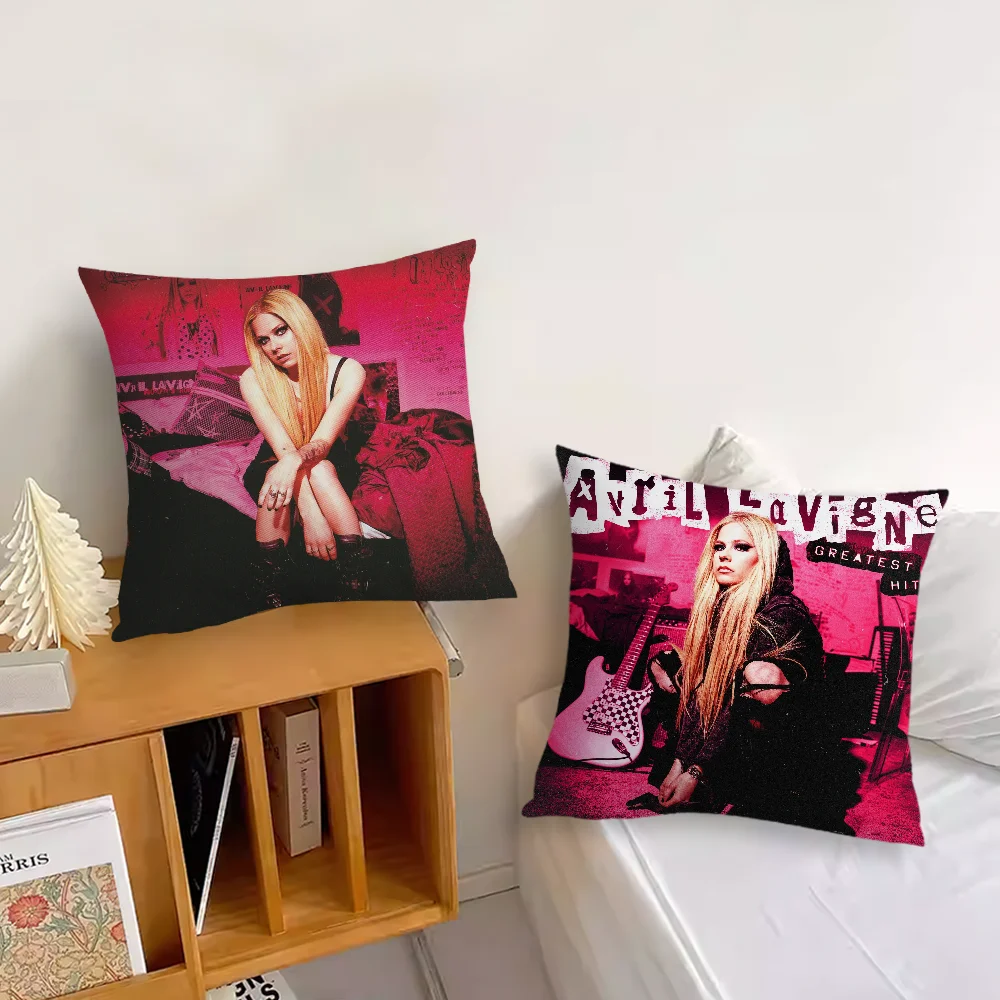 Avril Ramona Lavigne Greatest Hits Pillow Case Sofa Living Room Bedroom Headboard Backrest Cushion Square Cushion Nap Time