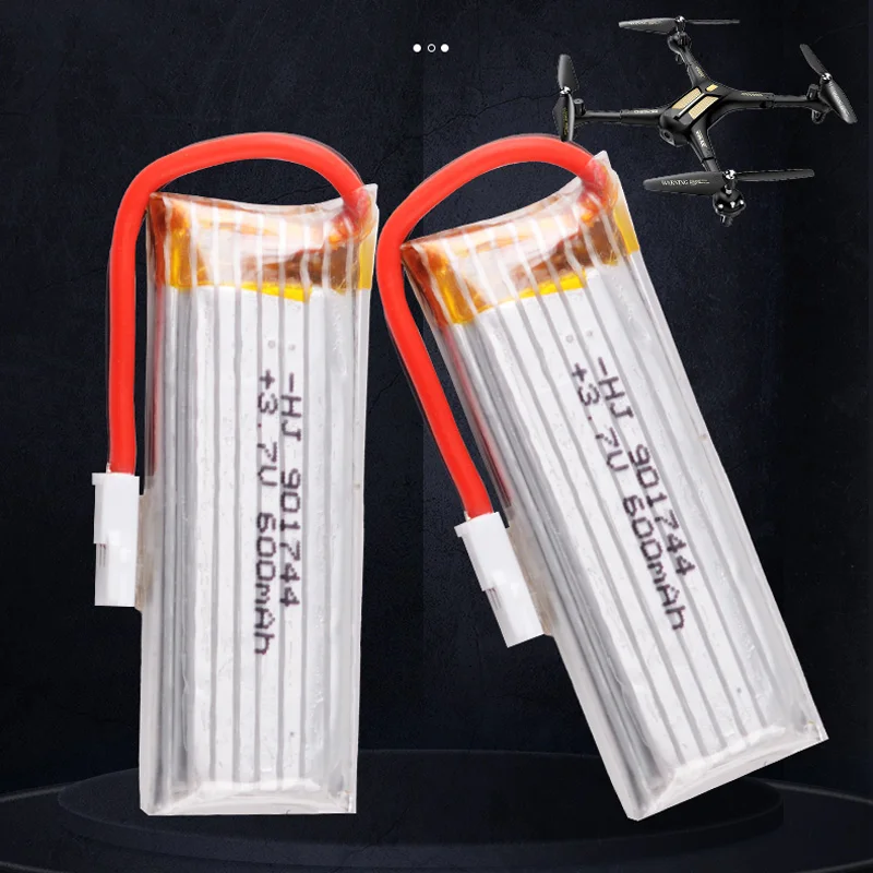 New 2 / 4 / 6pcs High Capacity Drone Lithium Battery 3.7V 600mAh 25c Lipo Battery 901744 For SYMA X50W X60W RC Quadcopter