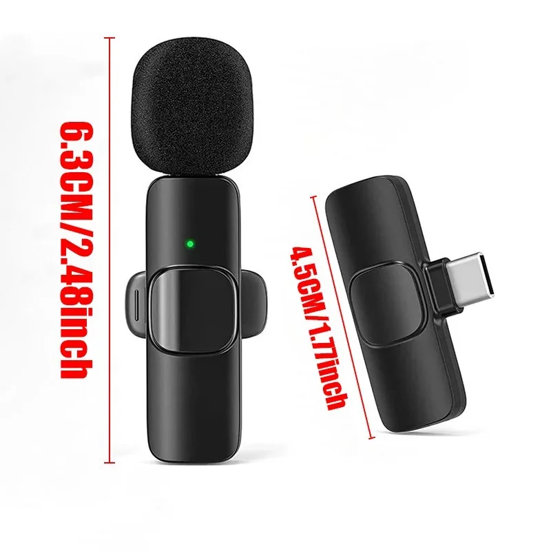 Wireless Lavalier Microphone for iPhone 17&16&15 Series and Android USB-C Lapel Mini Mics for Recording Vlog Facebook Live Mic