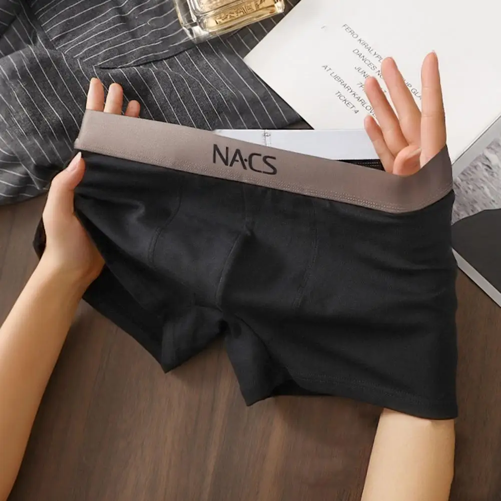 Men Boxer Underwear Mid-rise Elastic Waistband U-Convex Shorts Briefs Slim Fit Breathable Panties Daily Wear Panties Underpants