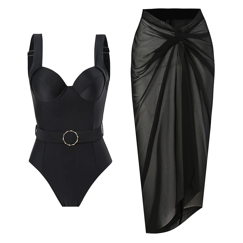 Green Swimsuit Women Halter Fashion Bodysuit French Vintage Beach Long Skirt Summer 2026 New Holiday Sexy Bathing Suit