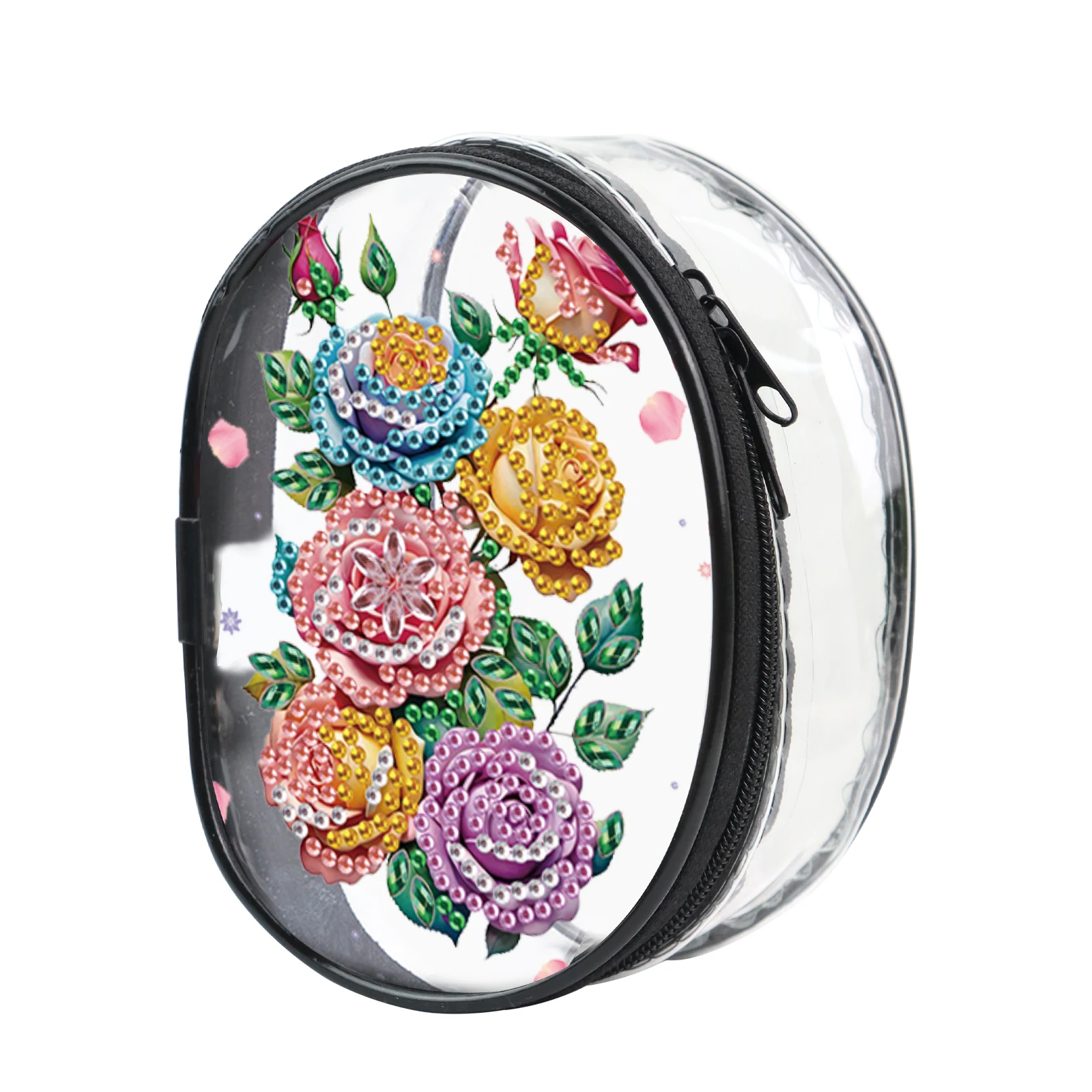 

1PC 5D DIY Adult Diamond Painting Mini Bag, Colorful Rose Bundle, Special Shape Artificial Diamond Partial Mosaic Art Crafts