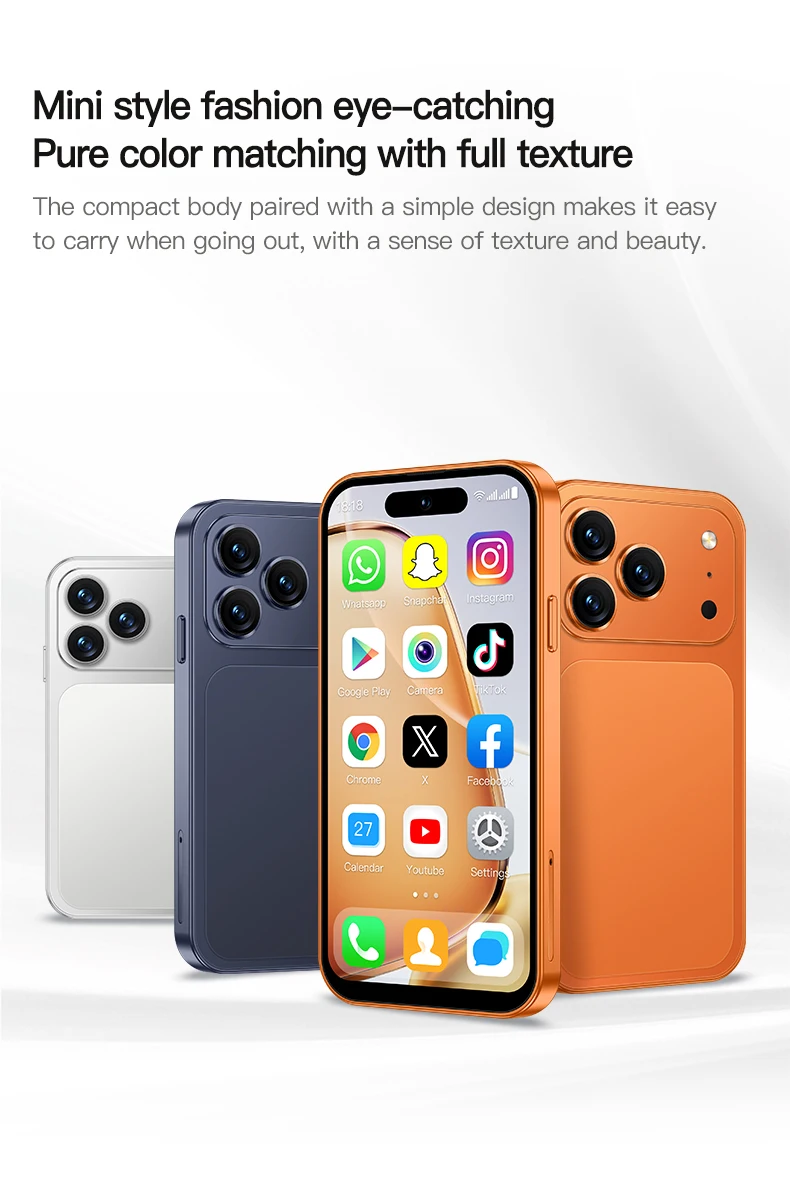 ONEMYTH A18 Pro Mini Smartphone Quad Core 2GB RAM 16GB ROM LTE 4G Dual SIM Type-C Android CellPhone Face Unlock