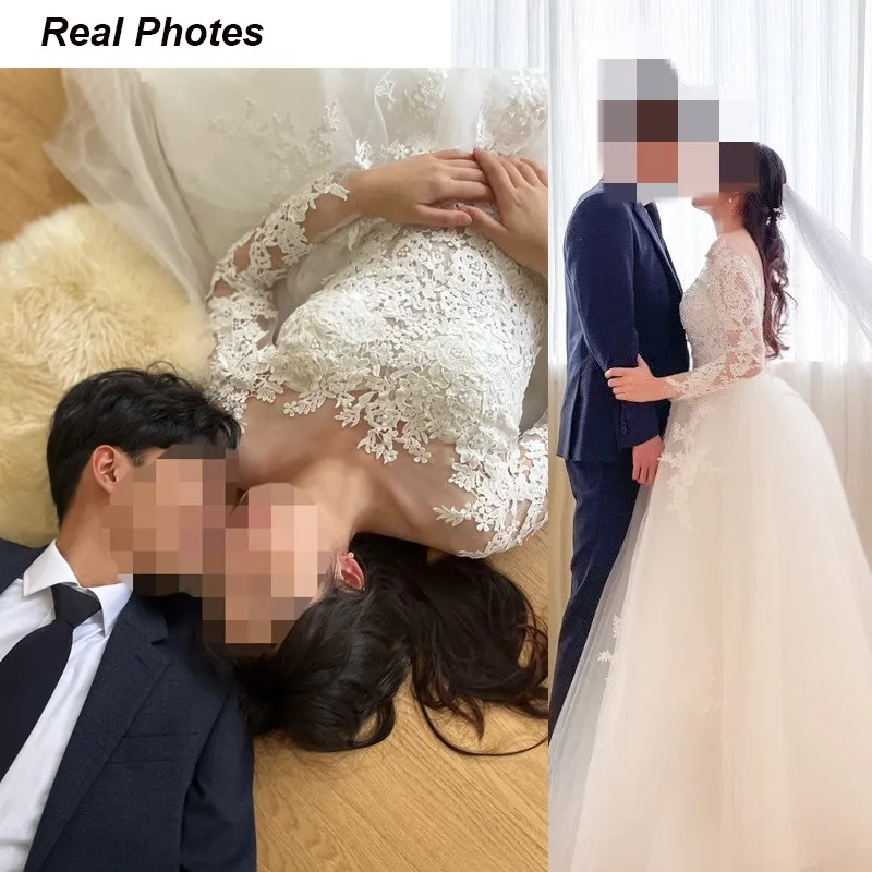 Vestidos De novia De manga larga 2024 encaje nuevo Vestido De novia musulmán De lujo Vestido De novia hecho a medida Vestido De novia personalizado