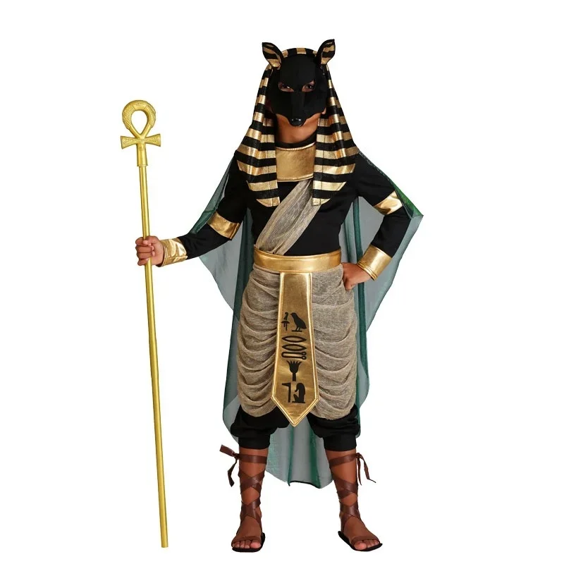 Ägyptische Anubis Cosplay Kostüm Gesichts maske Wolfskopf Schakal erwachsene Kinder Tier Maskerade Anzüge für Halloween-Party