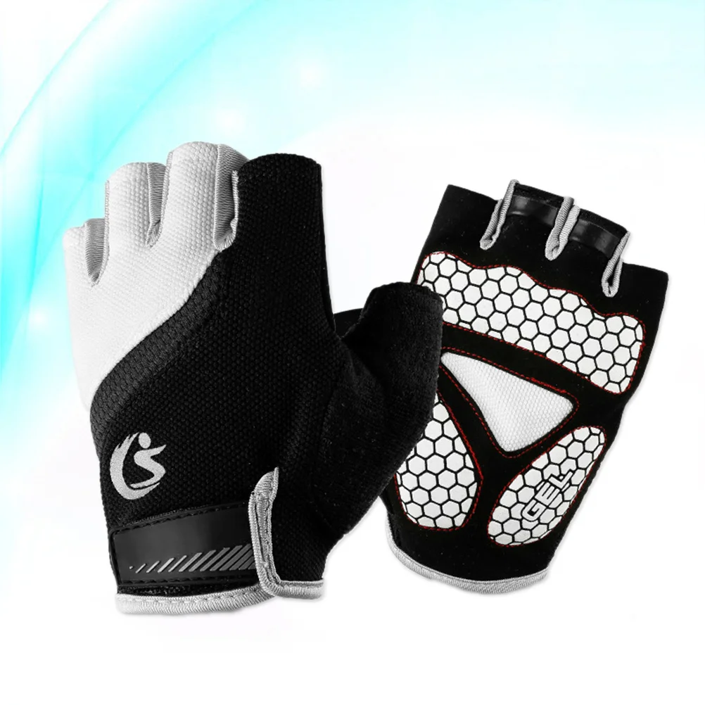

1Pair Workout Half Gloves Cycling Sports Breathable Lightweight Anti Skid Fingerless Gloves with Shock Absorption for Outdoor