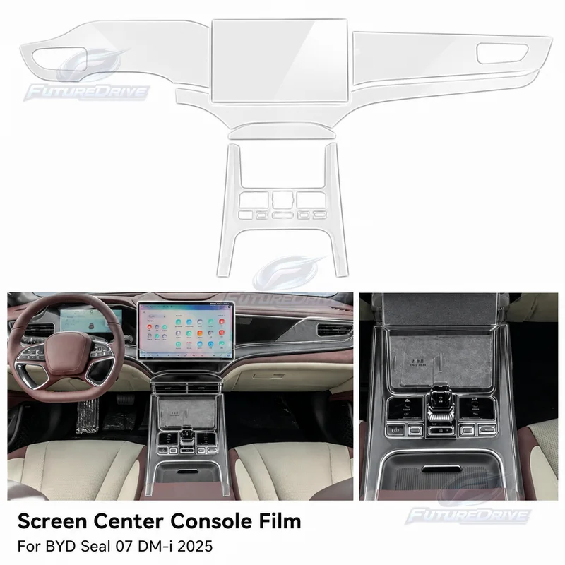 For BYD Seal 07 DM-i 2025 Screen Center Console Film Interior Car Sticker Modification Transparent TPU Protective Film