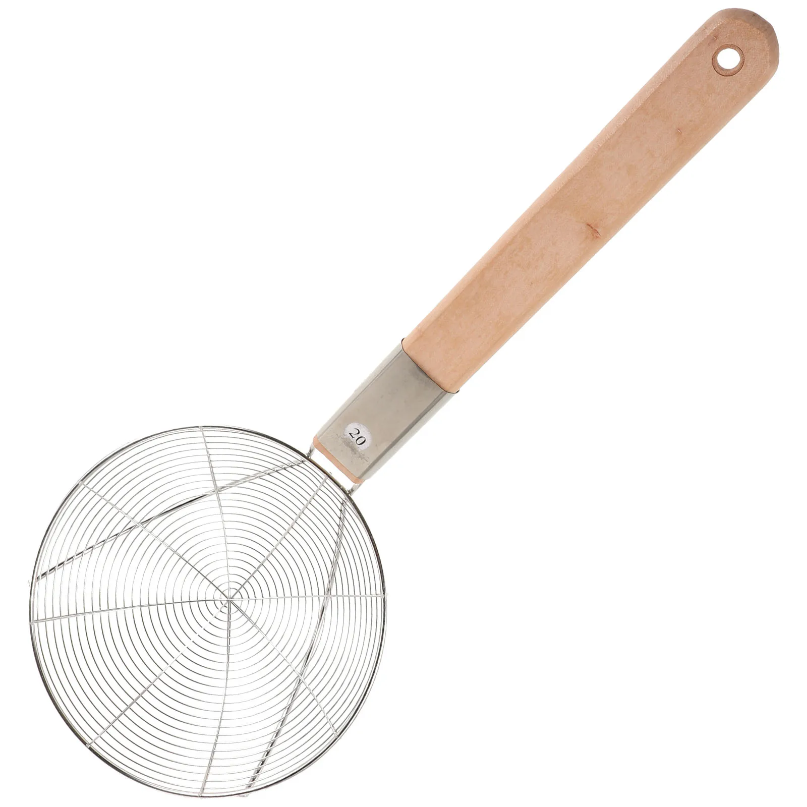 

Stainless Steel Large Strainer Spider Kitchen Tool Heat Resistant Wooden Handle sieve filter spoon utensils frying pasta cooking