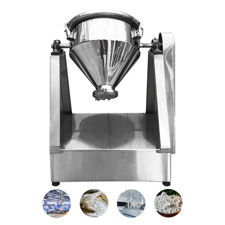 Factory supply laboratory powder particle mixer, small 304 stainless steel drum