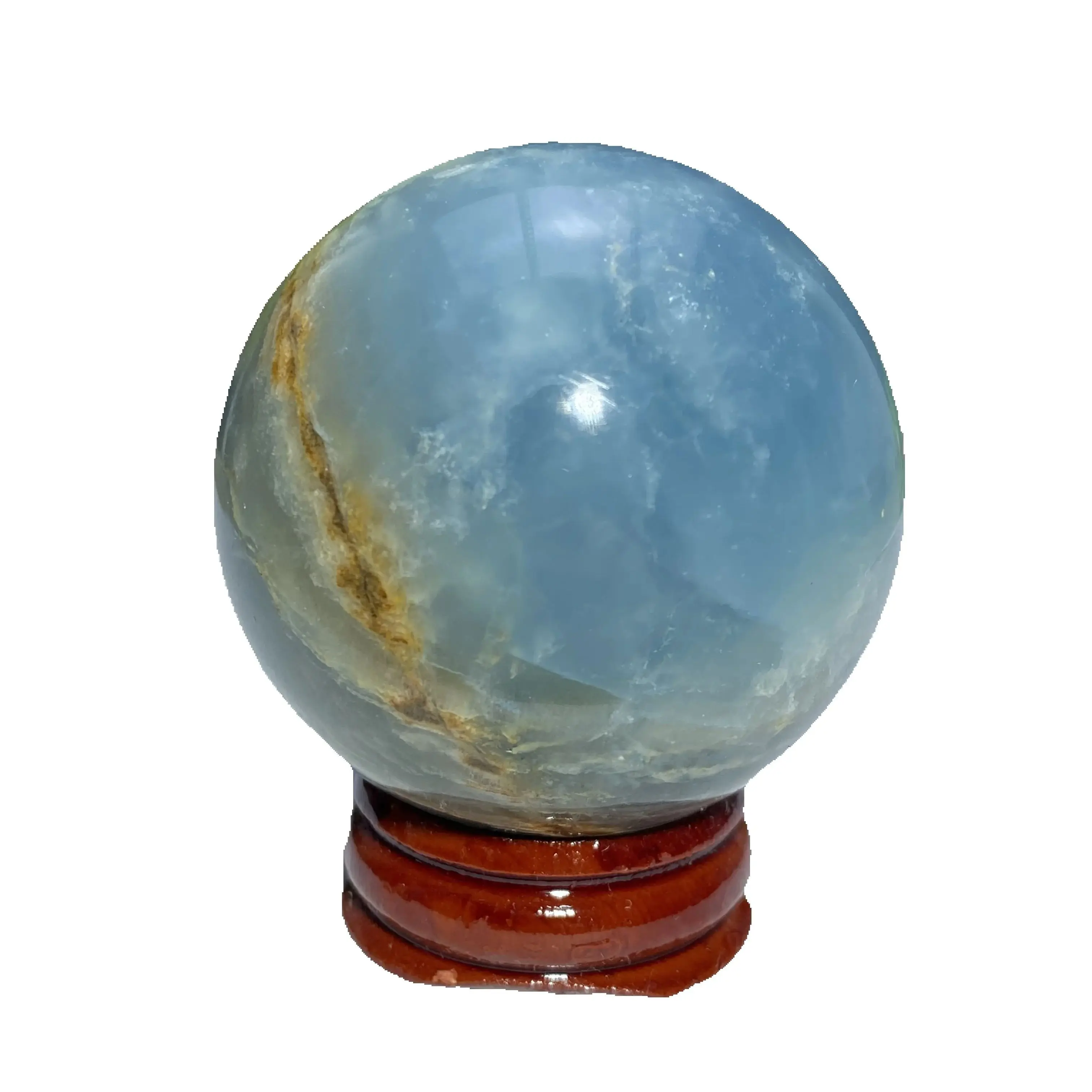 Natural Blue Lux Crystal Ball Quartz Sphere Hand Polished Gem Specimen Reiki Home Decoration Beauty Mineral Gift Stone