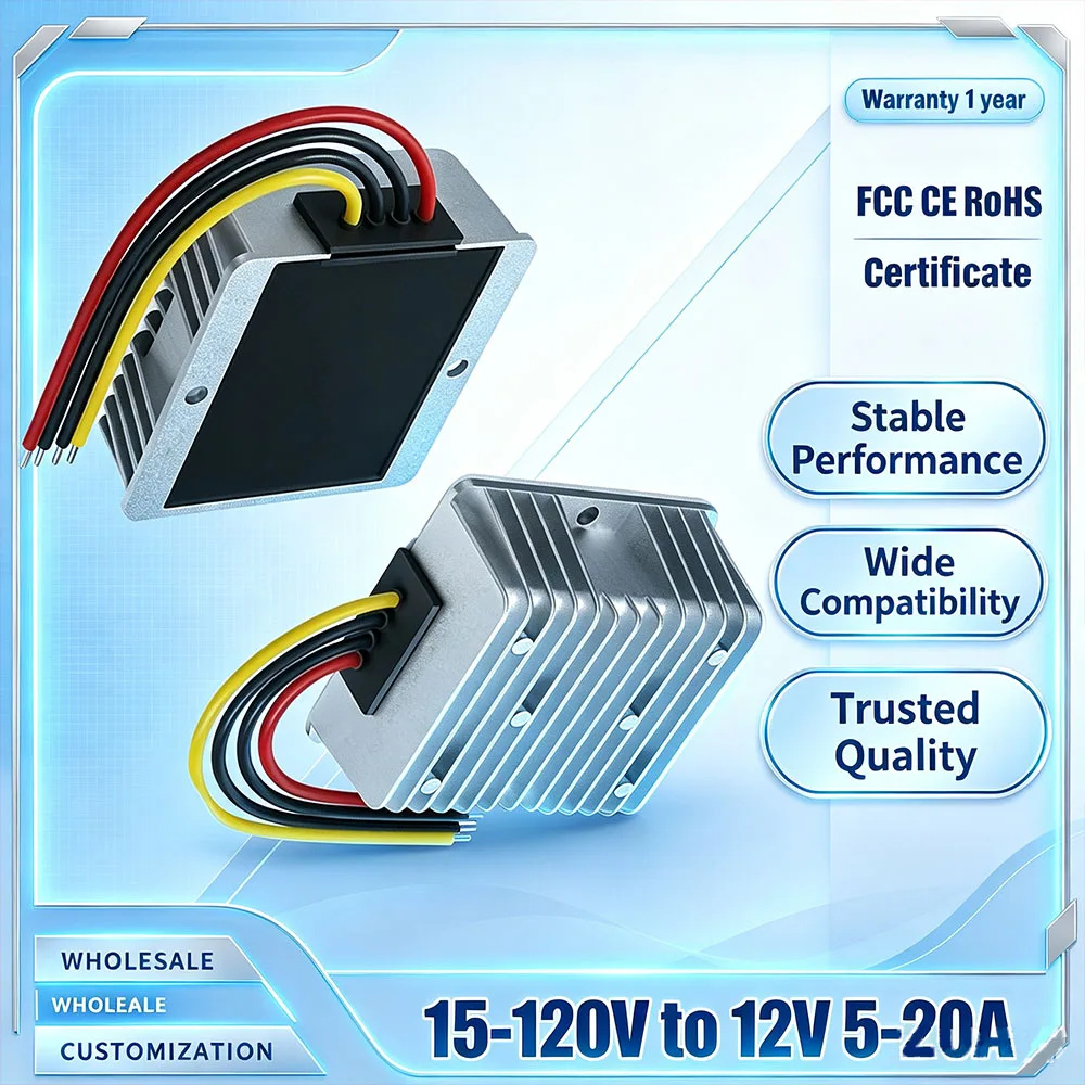 DC Buck Converter Step Down Voltage Car CCTV Camera Power Regulator Convertor 24V 48V 60V 72V 84V 96V 100V to 12V 5A 10A 15A 20A