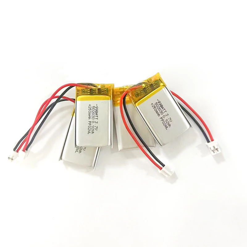 10pcs 502030 3.7v 250mah Lipo Polymer Rechargeable Li-ion Batteries Ph-2.0mm for GPS LED Light Bluetooth Headset Toy Smart Watch