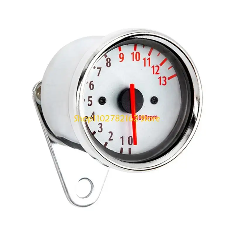 

547B Stainless Tacho Gauge Motorcycle Tachometer Motorbike Accessory 13000RPM Counter with LED Backlit Easy Installation
