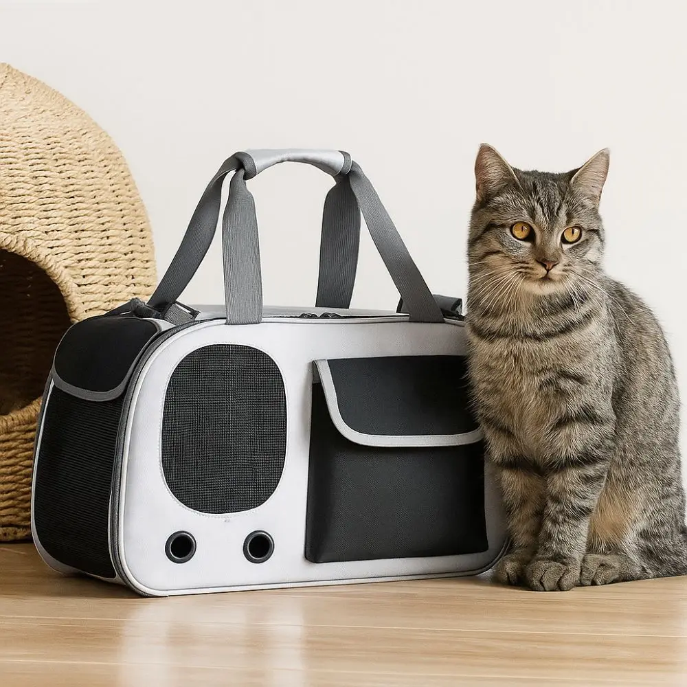 

Breathable Portable Pet Carrier Foldable No Deformation Cat Outdoor Bag Adjustable Large-capacity Pet Handbag Vet Visit