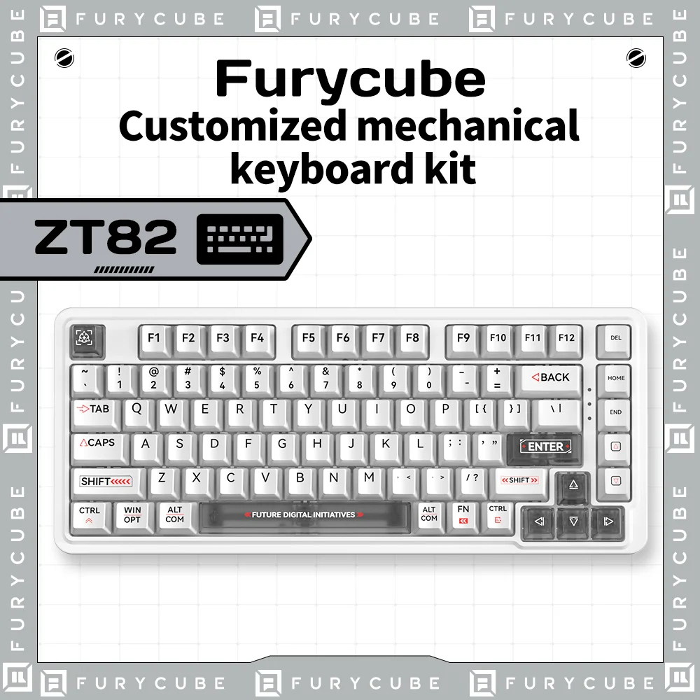 

FURYCUBE ZT82 Customized Mechanical Keyboard 82 keys Wireless Tri-mode Gasket Hot-Swap RGB Gaming Keyboard for Gamer PC Laptop