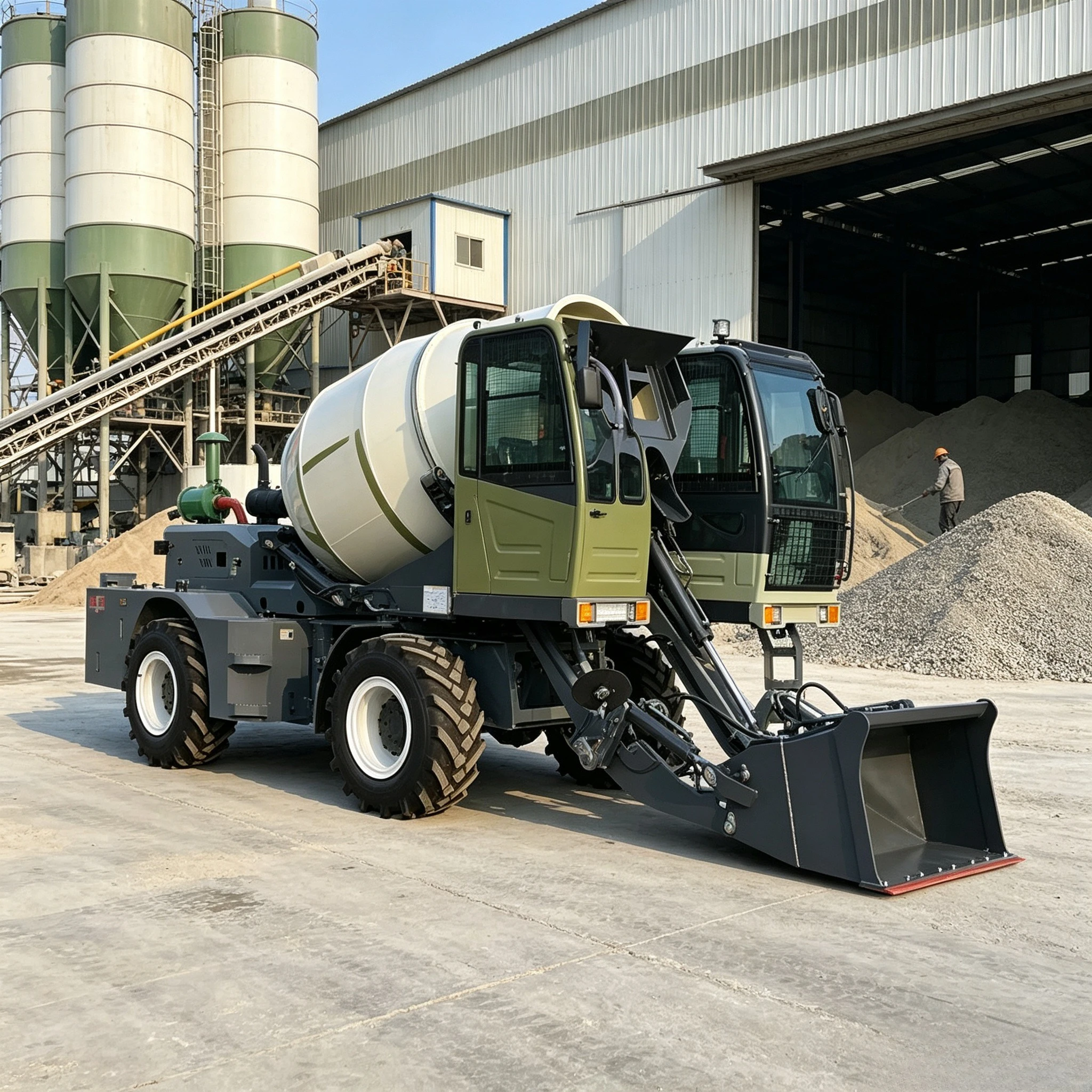 Self Loading Concrete Mixer Truck 4x4 Off Road Diesel Concrete Mixing Vehicle Hydraulic Cement Mixer for Construction Site