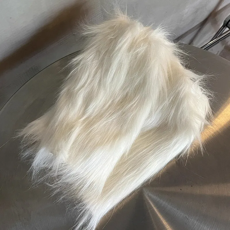 1/2pcs Faux Fur Leg Warmers Boot Cover Japanese Black White Foot Covers Winter Warm Socks Hosiery