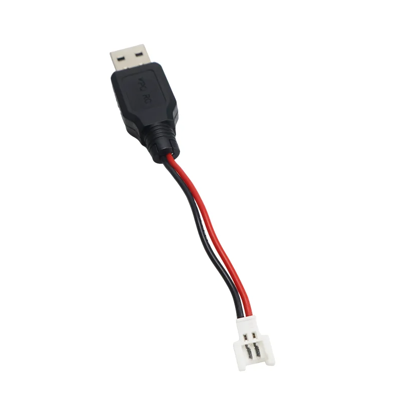 Adaptador convertidor de 2 uds RC USB de carga 3,7 V Cable cargador de batería de litio USB a enchufe JST /SM / Futaba para Dron Quadcopter 3Rc