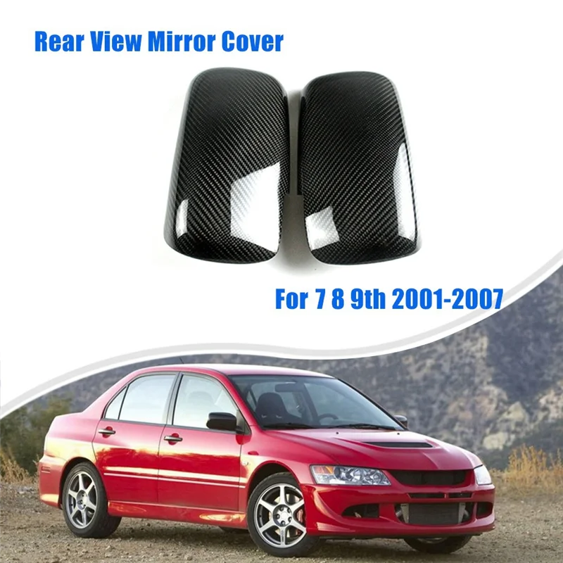 

A10E-Carbon Fiber Car Rear View Mirror Cover Trim For Mitsubishi Lancer EVO 7 8 9Th 2001-2007