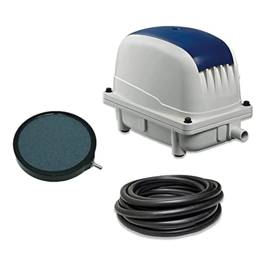 

OX-Gen 2035 Aeration Kit with 1.24 CFM Diaphragm Pump 20' 3/8 Weighted Tubing 8 Diffuser Disc for Ponds and Water Gardens in Bl