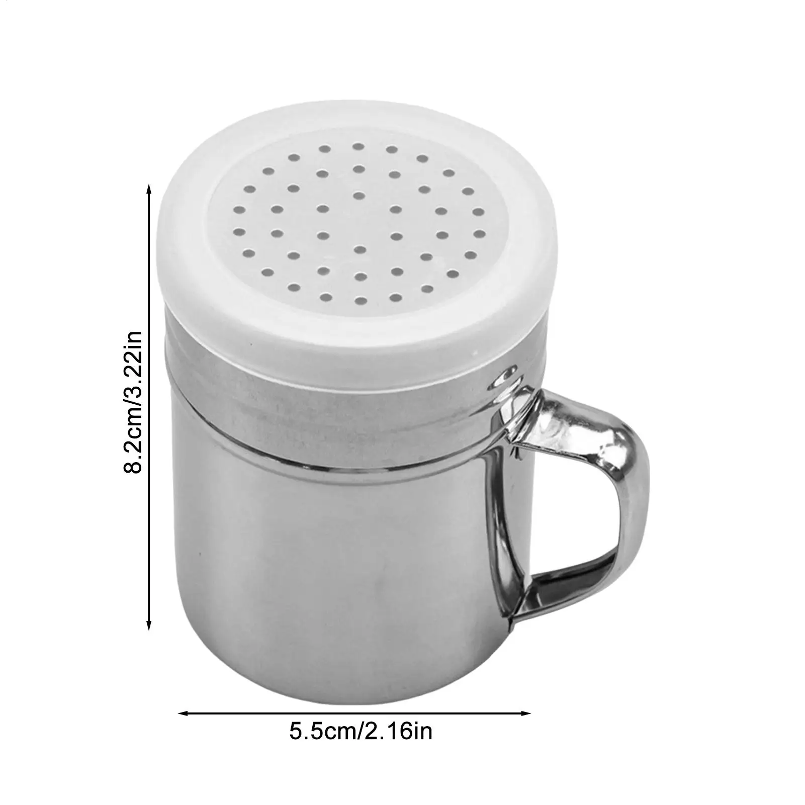 1pcs Kitchen Tool With Handle Shaker Pepper Sugar Salt Stainless Steel Dispenser Seasoning Jar powder dispenser pepper shaker