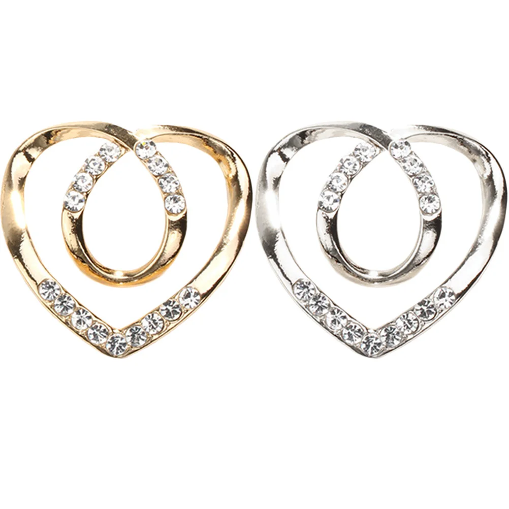 2 قطعة وشاح حريري حلقة كليب تي شيرت كليب مشبك الملابس حلقة التفاف حامل سترة فستان دبوس السحابة سبيكة الإكسسوارات