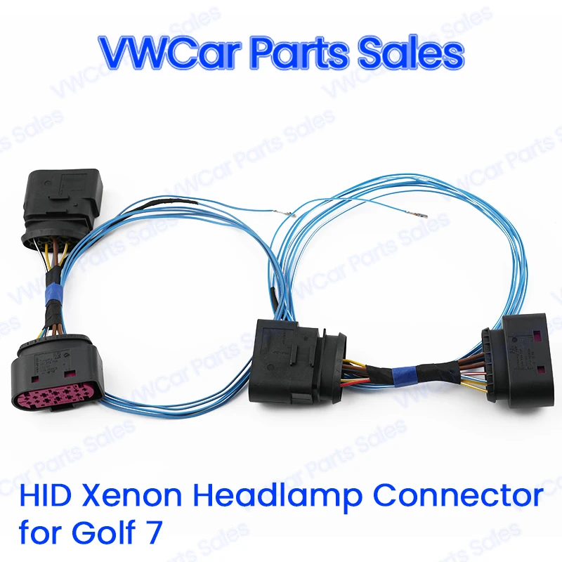 OEM HID Xenon Headlight 10 to 14 Pin Connector Adapter For VW Golf 7 MK7 Wire Harness Vehicle Cable