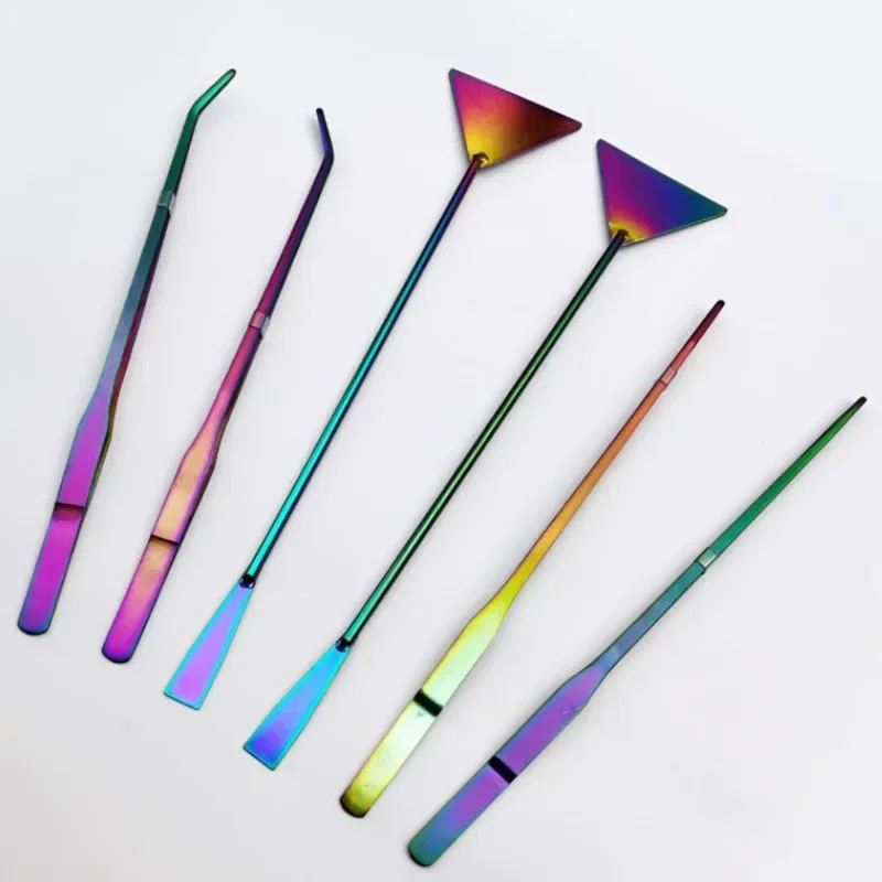 27cm Colorful Stainless Steel Curved Aquarium Tweezers Aquarium Plants Tweezer Straight Fish Tank Cleaner Aquarium Accessories