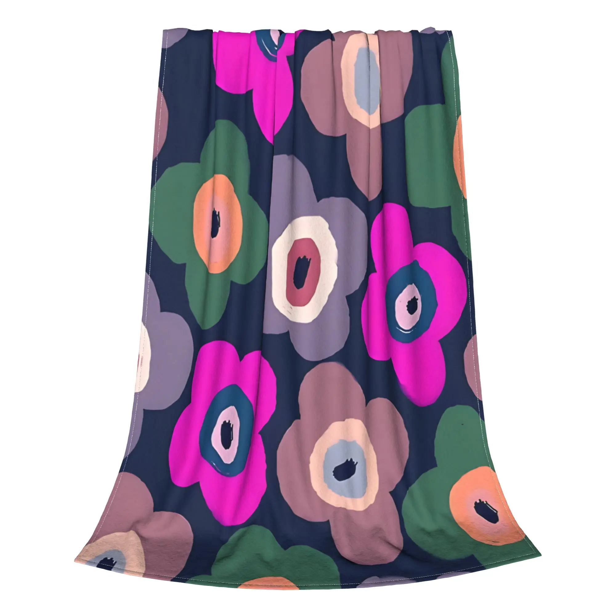 1PC Iconic Modern Scandinavian Floral Pattern  Winter Blankets for Adults Bedding Home Interior Sofa Knee