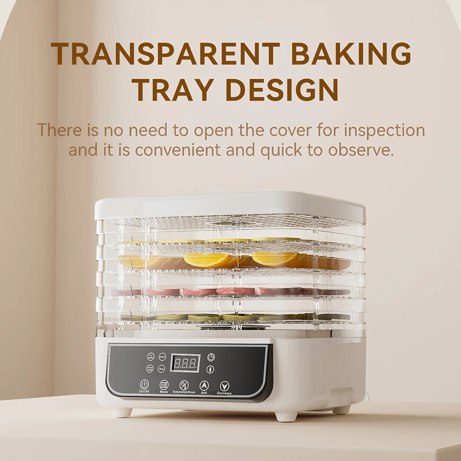 Deshidratador de Alimentos con 5 Bandejas, Temporizador de 72H, 35-70 ° Deshidratador de Alimentos con Pantalla LED para Frutas, Carne, Verduras, Champiñones y Pescado