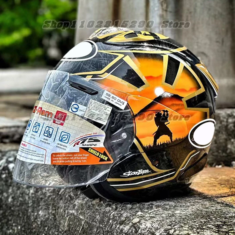 VZ-RAM Pedrosa Samurai Spirit Gold Half Helmet Motorcycle Off-Road SZ-R VAS Helmet Downhill Racing Mountain Cross Casco Capacete