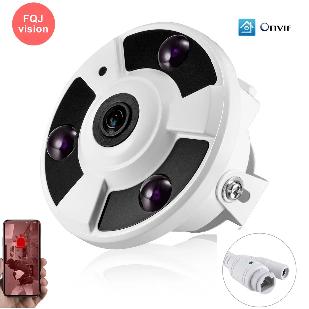 Telecamera IP da 8 MP Sorveglianza Home Shop Sicurezza Video Rilevazione movimento XMeye Rete Fish Eye da 360 gradi Telecamera ONVIF a infrarossi