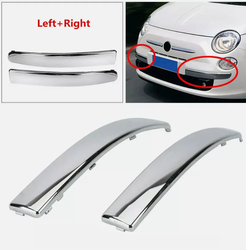 

Car Front Bumper Lower Trim Moulding Fit For Fiat 500 2007-2015 735455056 Chrome Silver Chromium Styling Bumper Lower Trim Cover